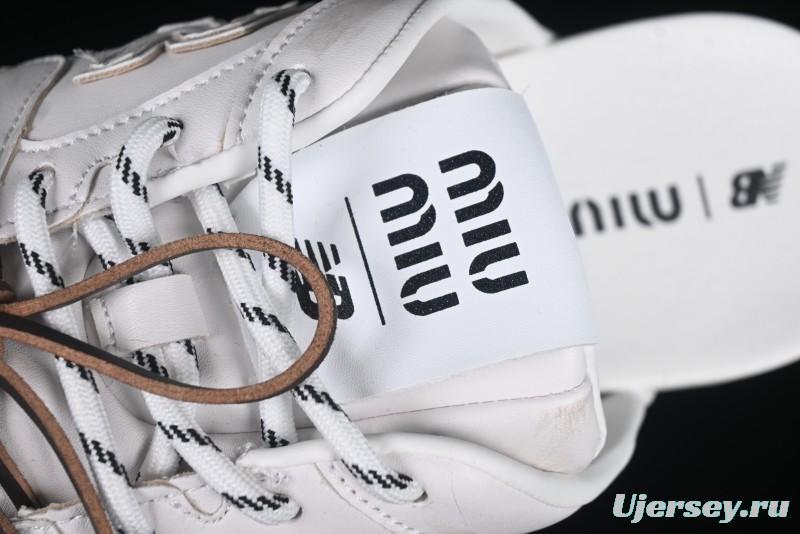 Miu Miu x New Balance 530 Deconstructed Low-Top Retro Sneakers with Dual Lace Design - AJD4
