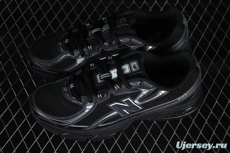 New Balance 740 Black and Silver Retro Running Sneakers for Men