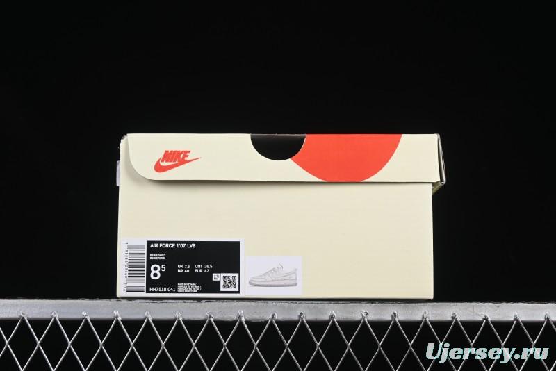 Nike Air Force 1 '07 Low Stussy Collaboration Grey Swoosh Casual Sneakers - HH7518-041