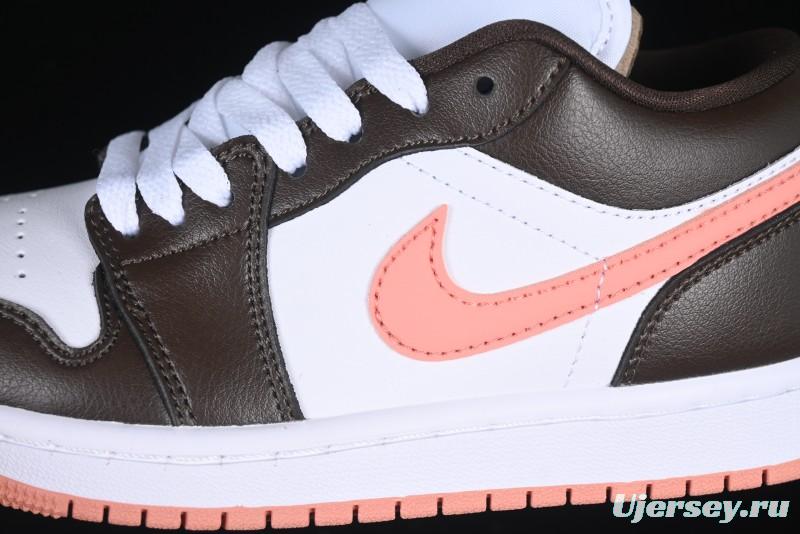 Nike Air Jordan 1 Low AJ1 Mocha Pink Casual Lifestyle Sneakers - DC0774-182