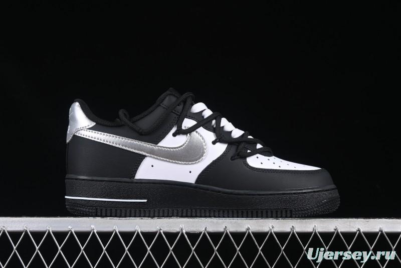 Nike Air Force 1'07 Low Silver Wing Panda Casual Sneakers with Strap - ZH0316-064