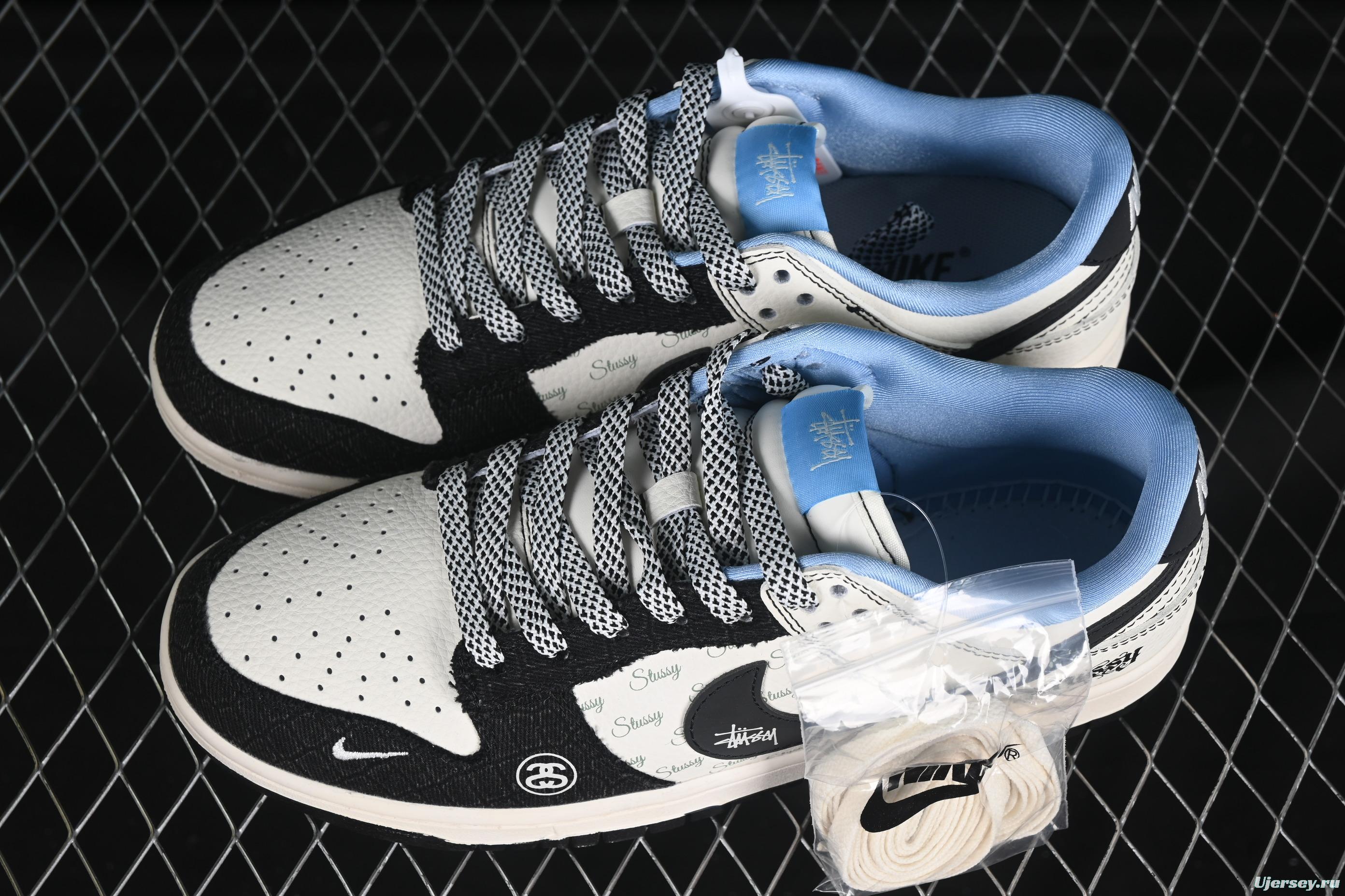 Stussy x Nike SB Dunk Low "Black and White" Limited Edition Sneakers