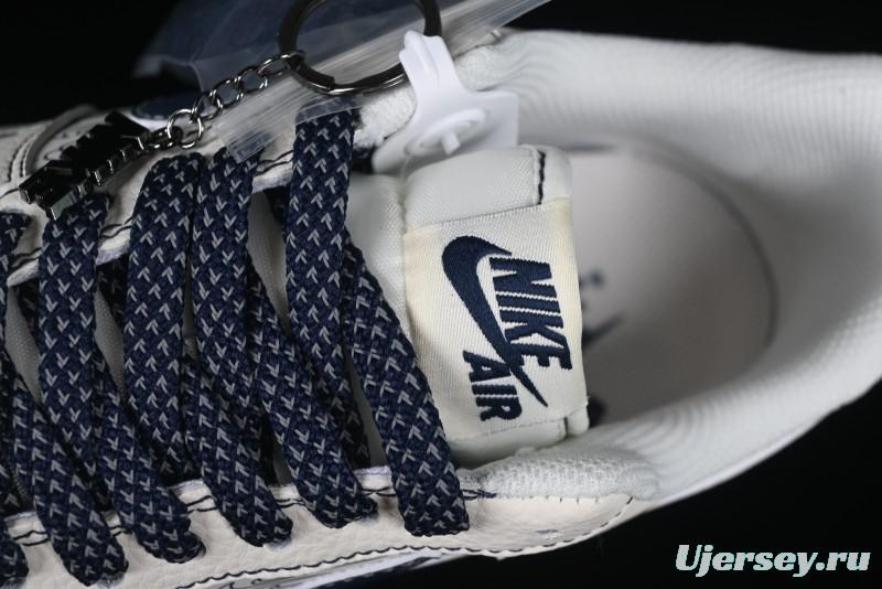 Nike Air Force 1 'Wave Swoosh' Edition – White & Navy**
