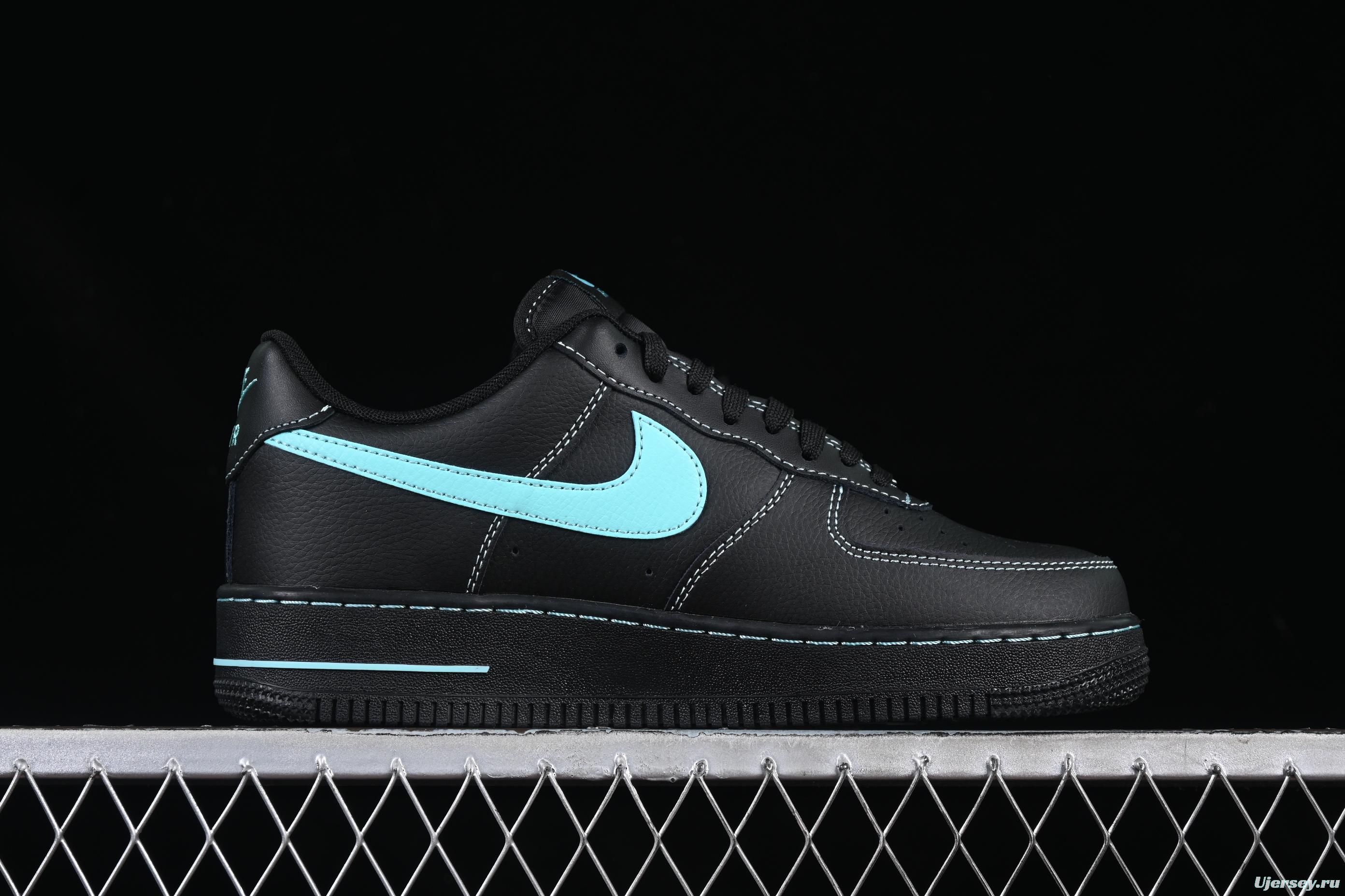 Nike Air Force 1 Low "Tiffany Blue" – Black & Aqua Classic