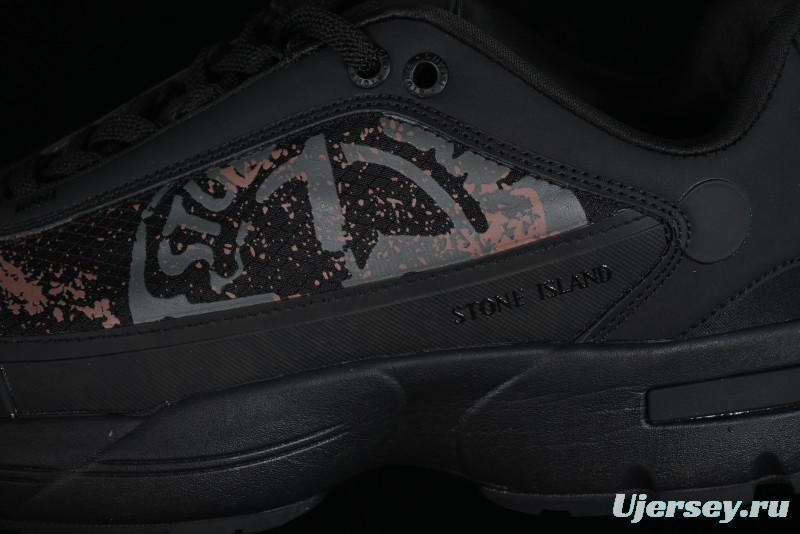 Stone Island Grime Panelled Low-Top Lifestyle Sneakers in Dark Brown - 79FWS0303