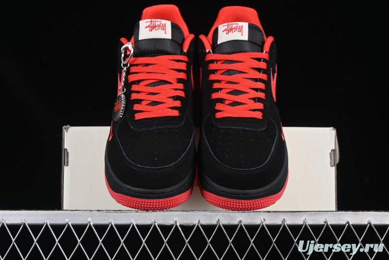 Nike Air Force 1'07 Low Stussy Collaboration Passion Orange Low-Top Casual Sneakers - DF0188-044