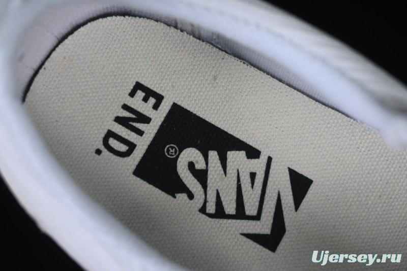 Classic White Low-Top Skate Sneakers with Gray Suede Accents