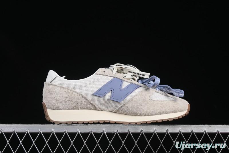 New Balance 237 Heritage Sneakers - Suede and Mesh in Muted Gray with Blue Accents