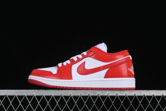Nike Air Jordan 1 Low AJ1 White Red Casual Sneakers - 553558-166