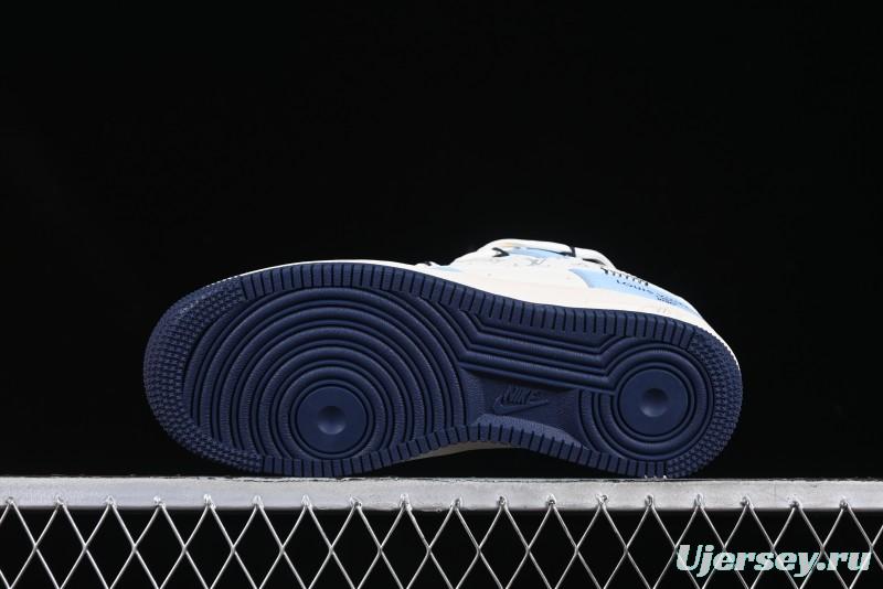 Nike Air Force 1'07 Low LV Collaboration University Blue Drawstring Casual Sneakers - DM6868-058