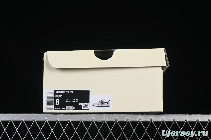 Nike Air Force 1 '07 Low Custom Casual Sneakers with Multiple Swoosh Design - HH7518-068