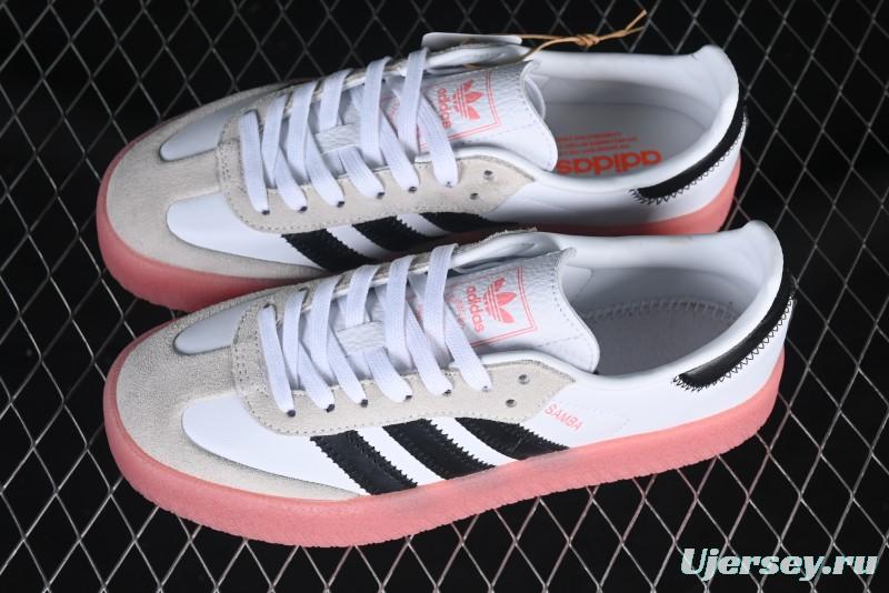Adidas Samba Classic – White/Black with Pink Translucent Sole