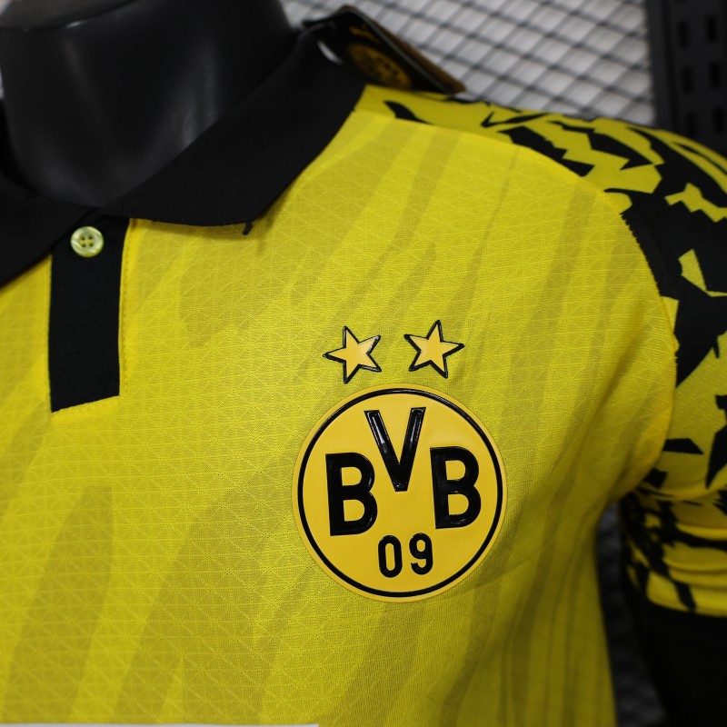 Player Version 25/26 Borussia Dortmund Yellow with Black Pattern Jersey