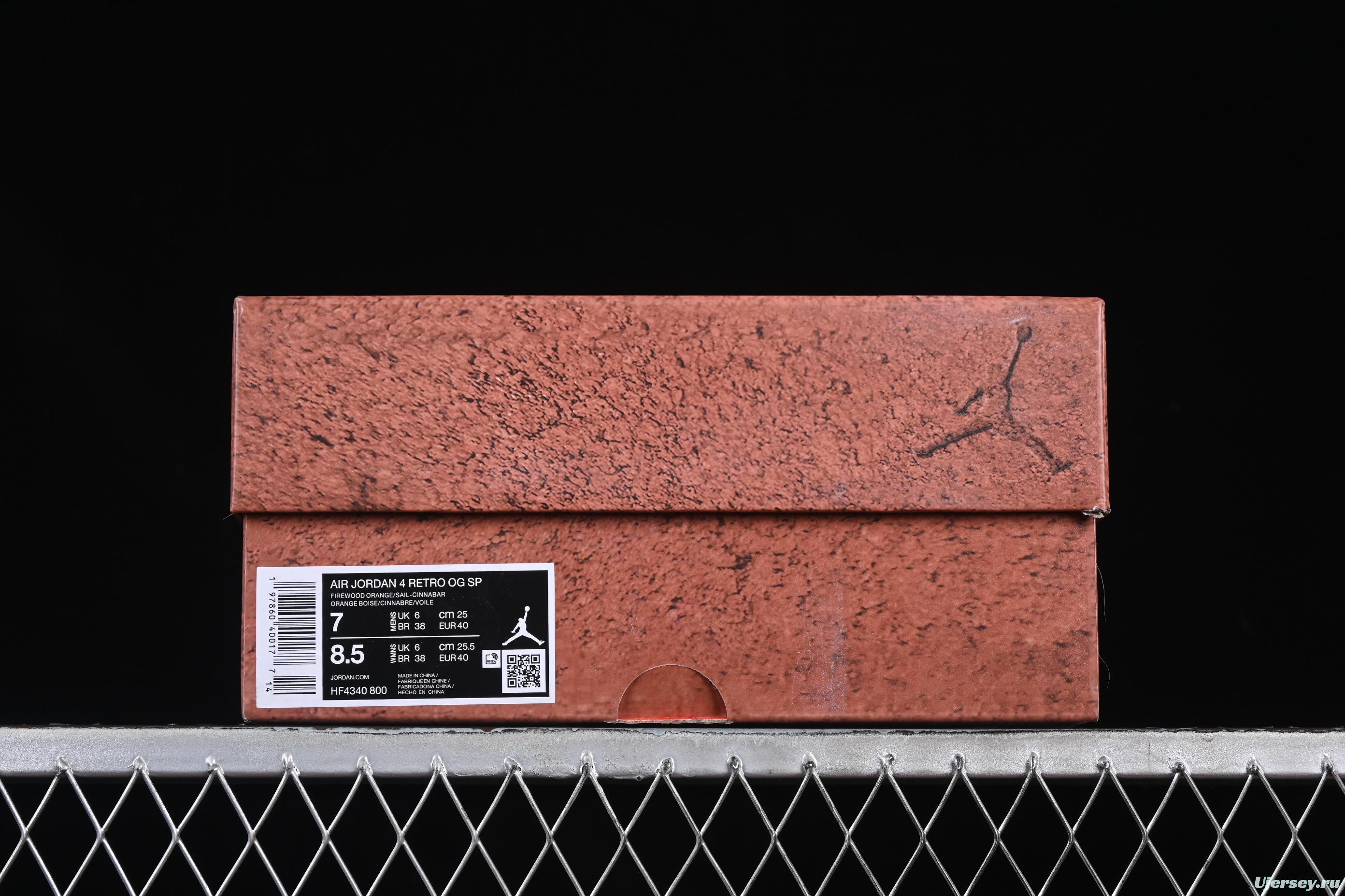 Nike Air Jordan 4 Retro OG "Brick By Brick" High-Top Sneakers with Suede and Leather Upper - HF4340-800