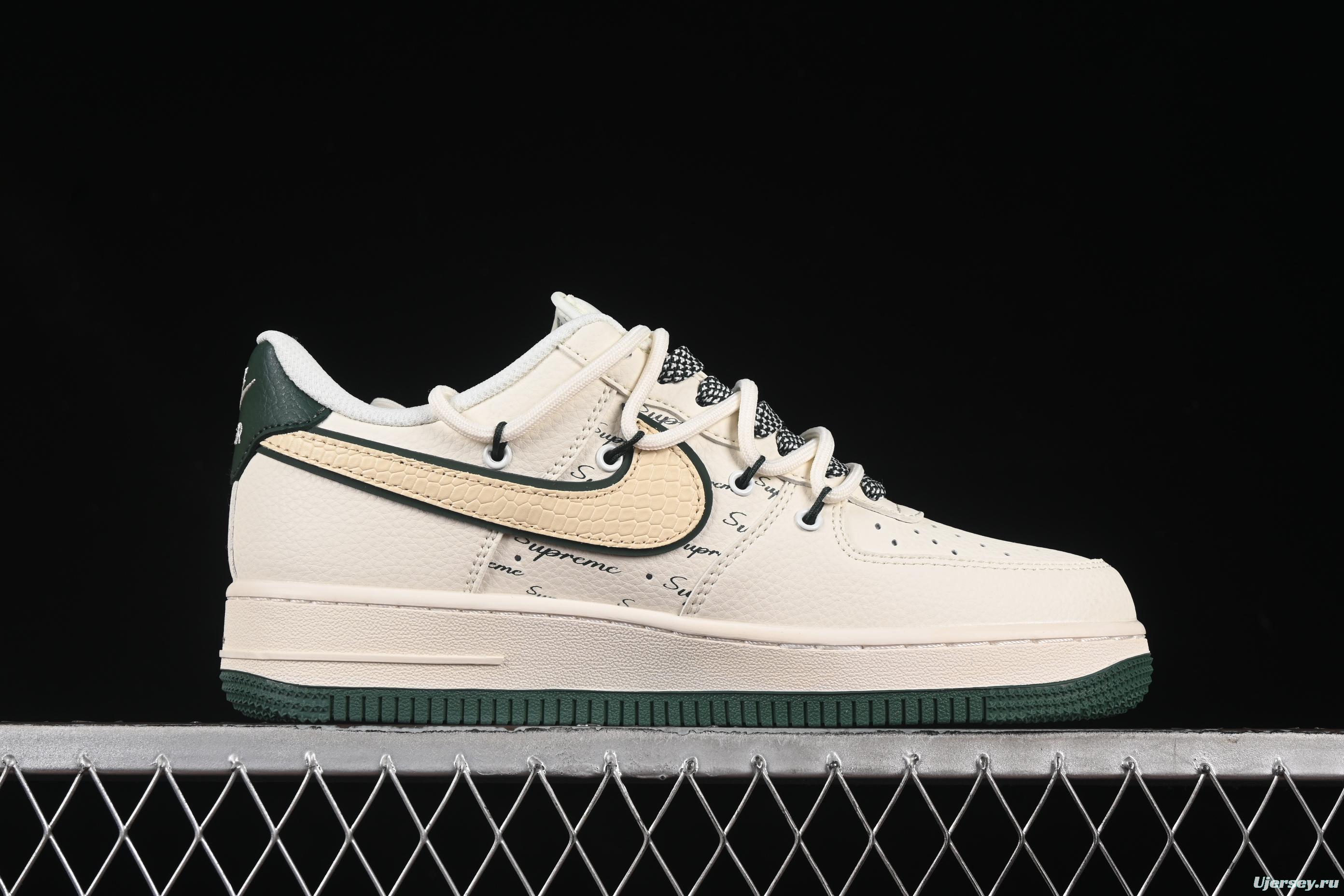 Nike Air Force 1 '07 Low Supreme Casual Sneakers with Custom Leather and Full-Length Air Cushion - DM6868-057