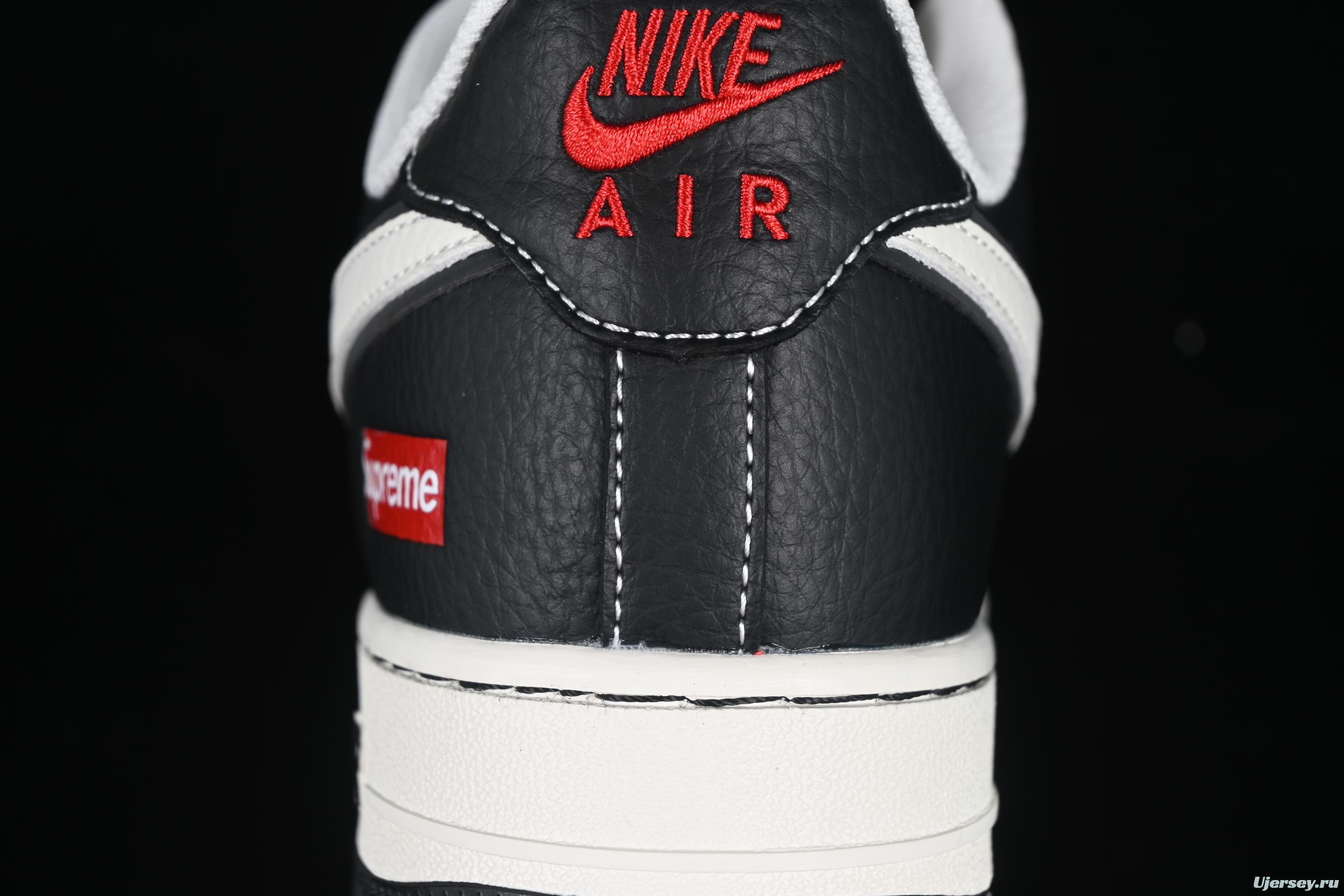 Nike Air Force 1 '07 Low Supreme Collaboration Two-Tone Red Swoosh Casual Sneakers - CS5288-004