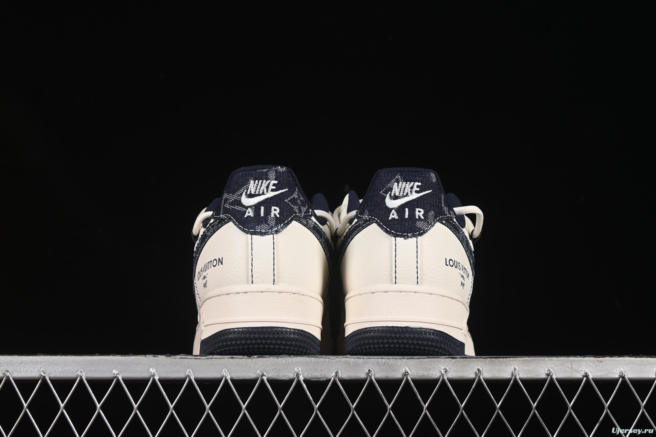 Nike Air Force 1 '07 Low LV Collaboration Black Denim Hook Drawstring Casual Sneakers - DM6868-060