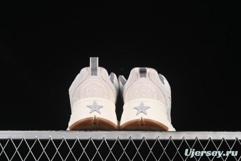 Dior Chrono Round Toe Lace-Up Lifestyle Casual Running Sneakers - 24W Beige