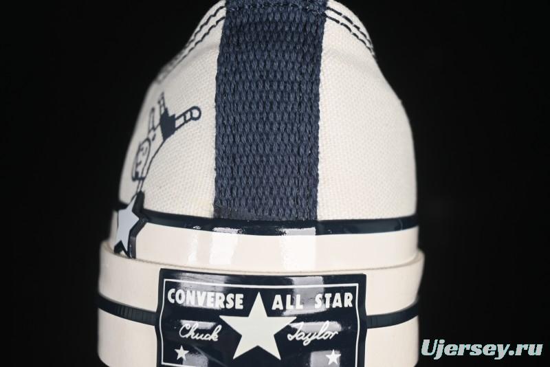 Converse Noritake x Chuck Taylor All Star 1970s Low Top Canvas Sneakers with Hand-Drawn Elements - A15788C