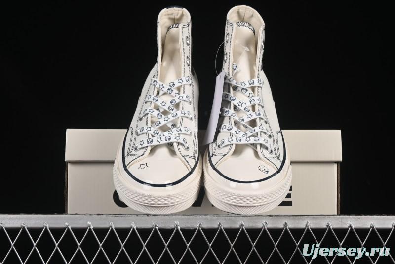 Converse Chuck Taylor All Star 1970s High Top Canvas Sneakers with Noritake Hand-Drawn Elements - A15787C