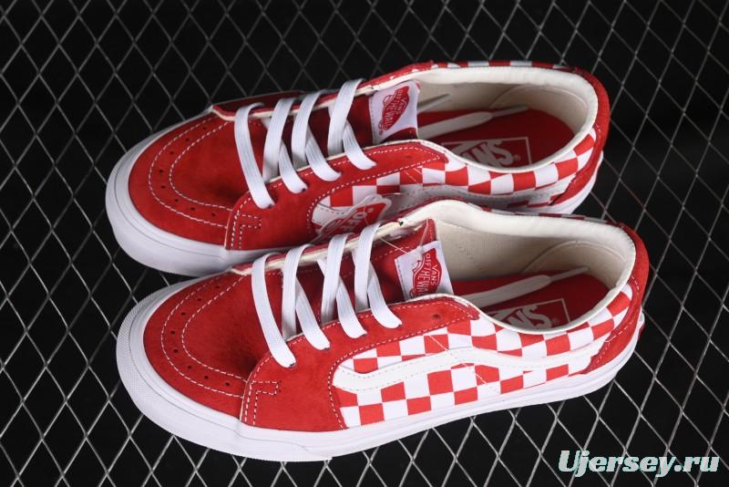 Vans Sk8-Low White Red Checkerboard Slip-Resistant Casual Skate Shoes - VN0A4UUK4W9