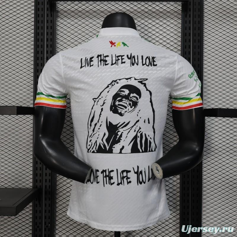 Player Version 25/26 Ajax White Jersey with Bob Marley Tribute Design