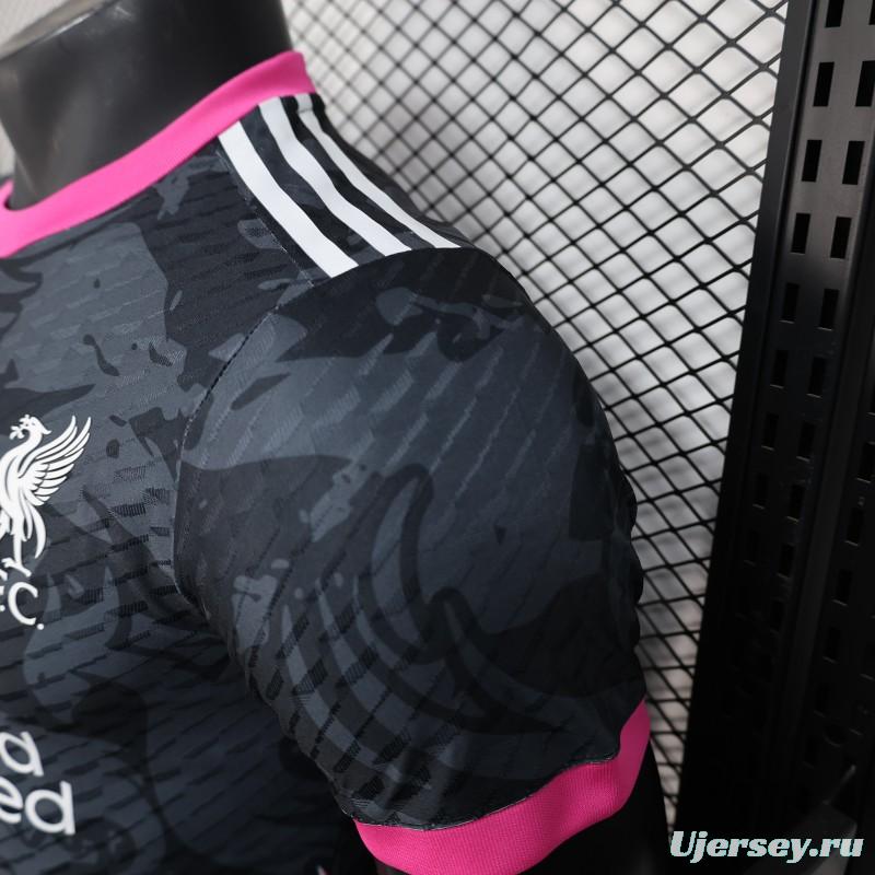 Player Version 25/26 Liverpool Black with Pink Accents Design Jersey