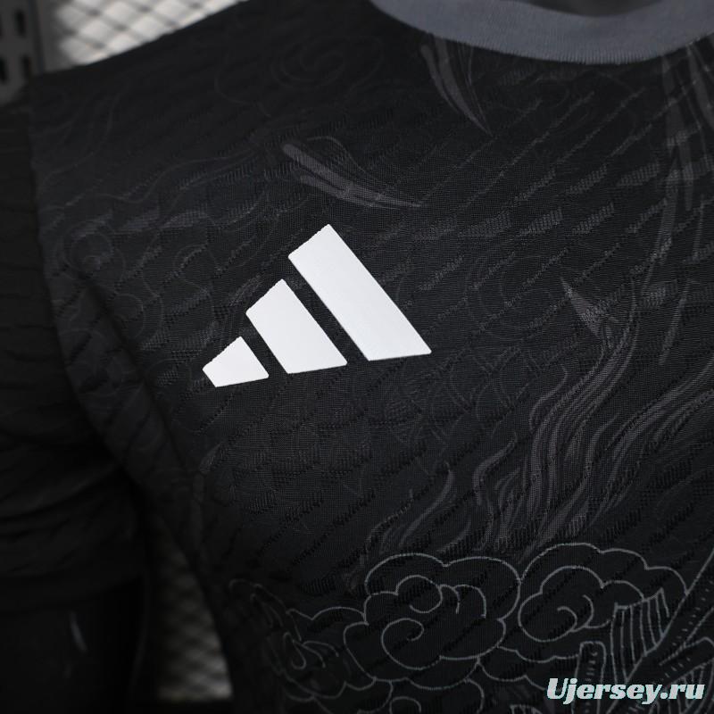 Player Version 25/26 Real Madrid Black with Dragon Design Jersey