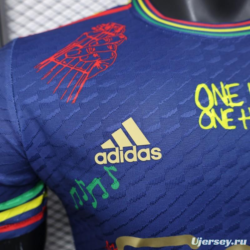 Player Version 25/26 JAjax Jersey with Bob Marley Tribute Design and Inspirational Quotes