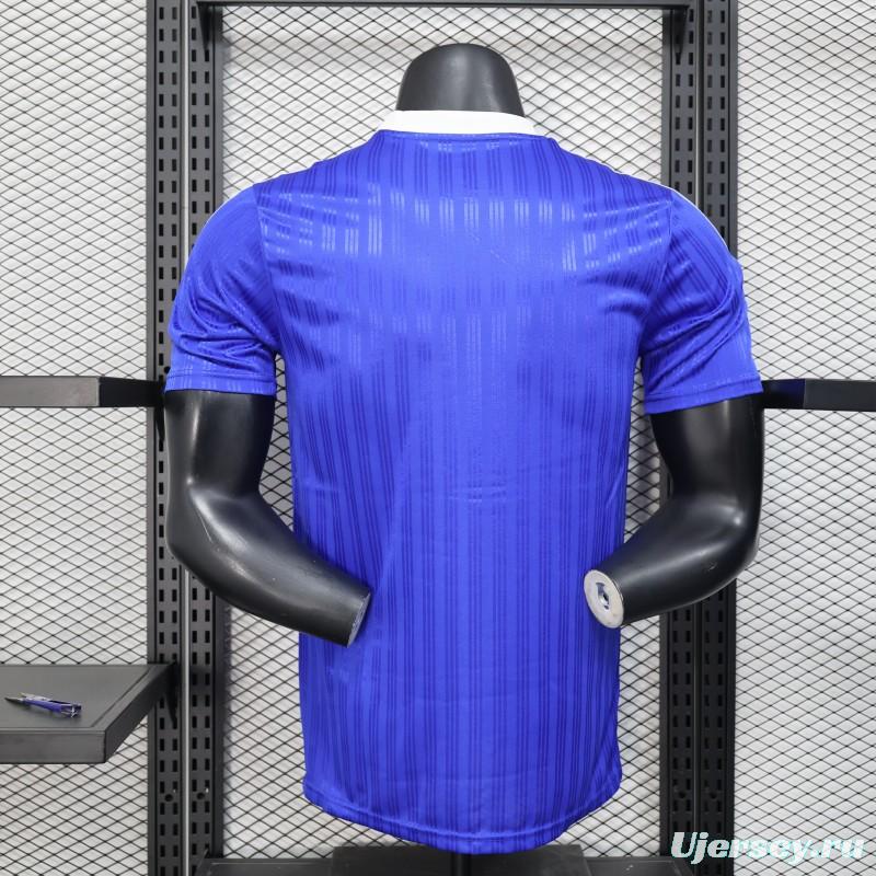 Player Version 2025 Adidas Blue with Striped Design Jersey