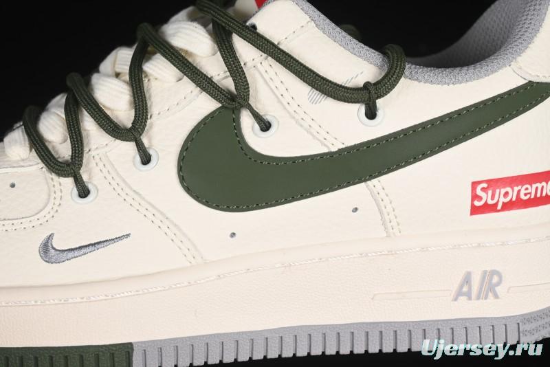 Nike Air Force 1'07 Low Supreme Collaboration Dual-Tone Grey Green Lace-Up Casual Sneakers - DM6868-070