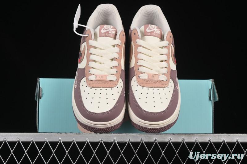 Nike Air Force 1'07 Low Strawberry Bear Custom Casual Sneakers - DB3301-551