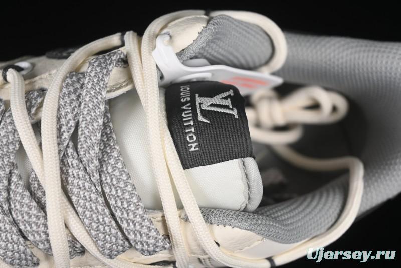 Nike Air Force 1 '07 Low LV Collaboration Two-Tone Grey Pattern Lace-Up Casual Sneakers - DM6868-063