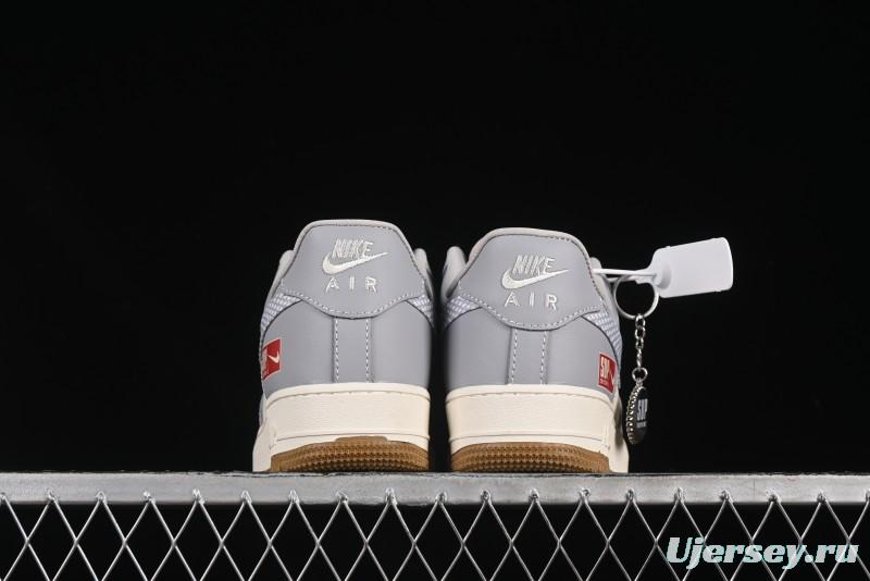 Nike Air Force 1 '07 Low Supreme Collaboration Light Grey Gum Casual Sneakers - KK1988-075