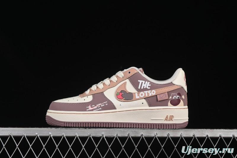 Nike Air Force 1'07 Low Strawberry Bear Custom Casual Sneakers - DB3301-551