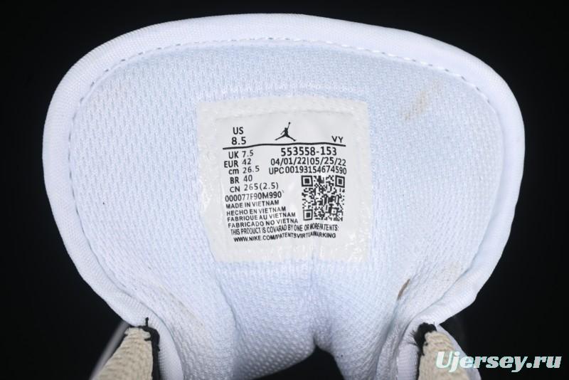 Nike Air Jordan 1 Low AJ1 Cream White Low-Top Casual Sneakers - 553558-153