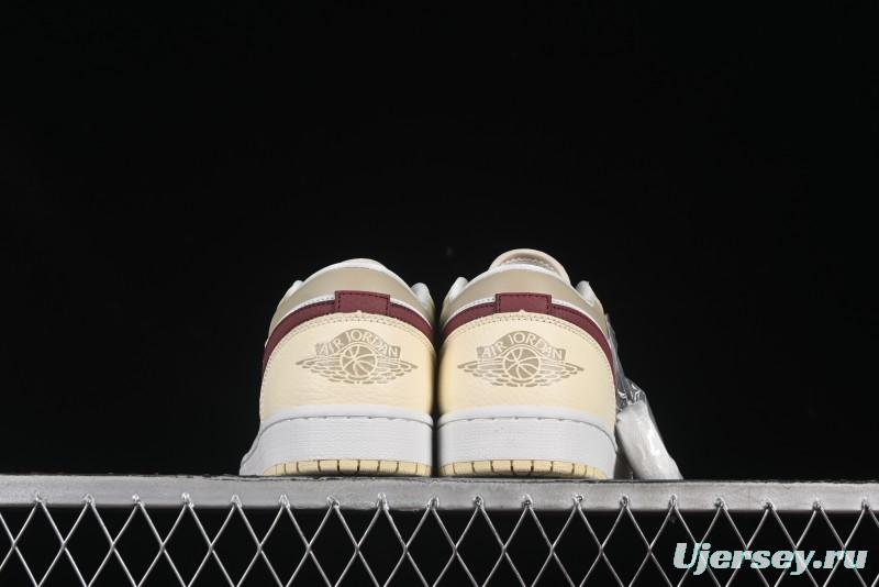 Nike Air Jordan 1 Low AJ1 Cream White Low-Top Casual Sneakers - HV6530-100