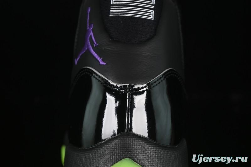 Nike Air Jordan 11 Retro CT8012-003 Basketball Shoes in Black & Guacamole Green