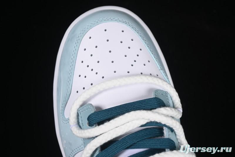 Nike Dunk Low Deconstructed Snake Emblem White Blue Low-Top Casual Sneakers - DD1391-101