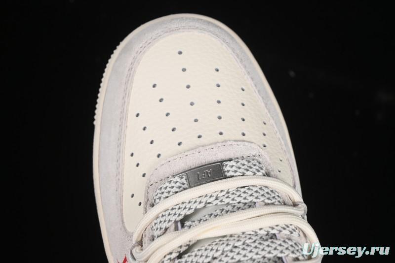 Nike Air Force 1 '07 Low LV Collaboration Two-Tone Red Heel Drawstring Casual Sneakers - DM6868-084