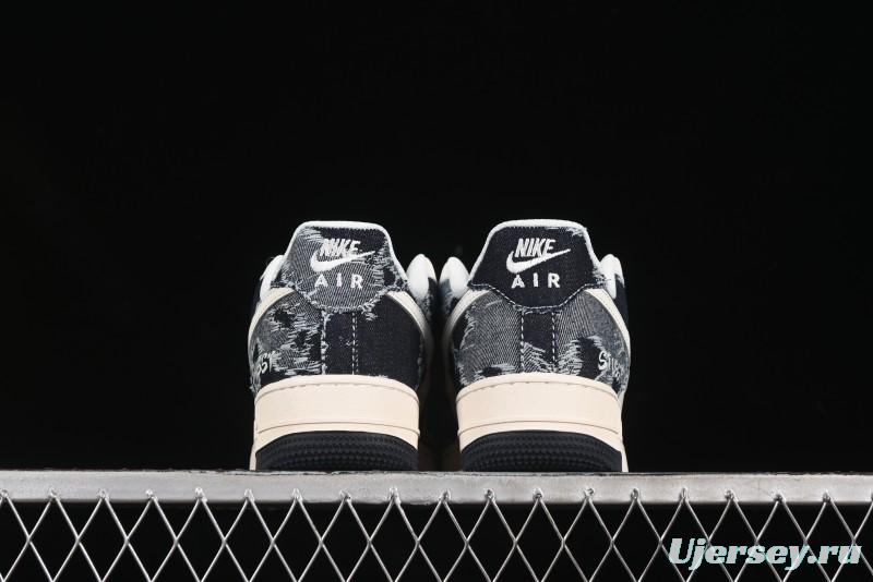 Nike Air Force 1 '07 Low Stussy Collaboration Retro Denim Casual Sneakers - XS1958-578
