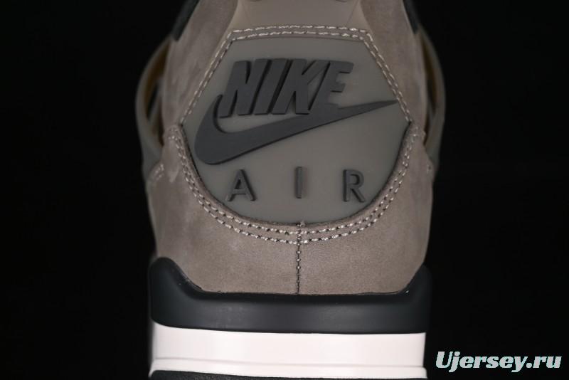 Nike Air Jordan 4 Retro Sneakers in Cave Stone Brown with Black Mesh and TPU Details - FV5029-200