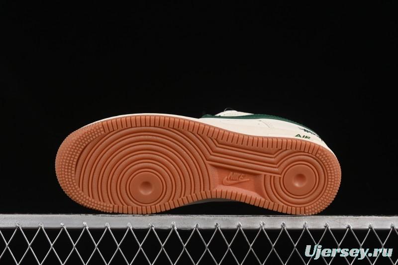 Nike Air Force 1 '07 Low Stussy Collaboration Green Swoosh Gum Sole Casual Sneakers - XX3168-138