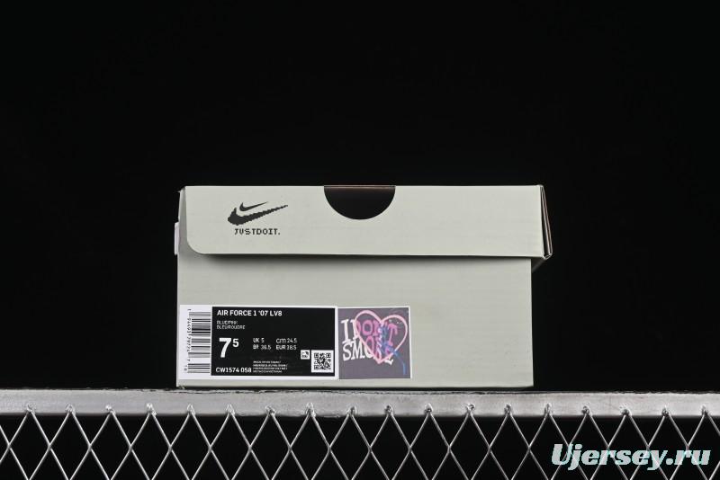 Nike Air Force 1'07 Low Pink and Blue Love Limited Edition Casual Sneakers - CW1574-058