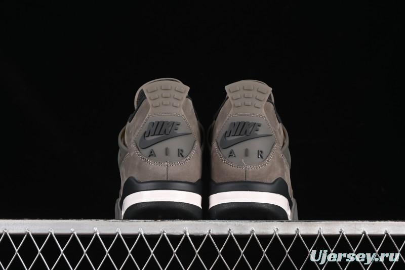 Nike Air Jordan 4 Retro Sneakers in Cave Stone Brown with Black Mesh and TPU Details - FV5029-200