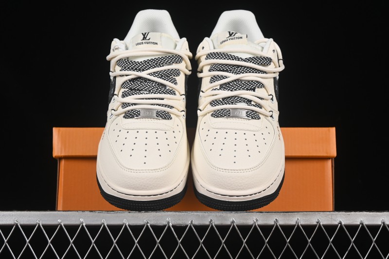Nike Air Force 1 '07 Low LV Collaboration Blue Swoosh Drawstring Casual Sneakers - DM6868-061