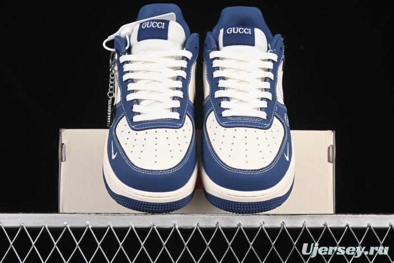 Nike Air Force 1'07 Low Gucci Collaboration Navy Blue Casual Sneakers - KK1988-085