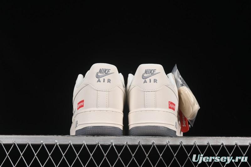 Nike Air Force 1 '07 Low Supreme Collaboration Dual-Tone Grey Print Casual Sneakers - HH7518-077