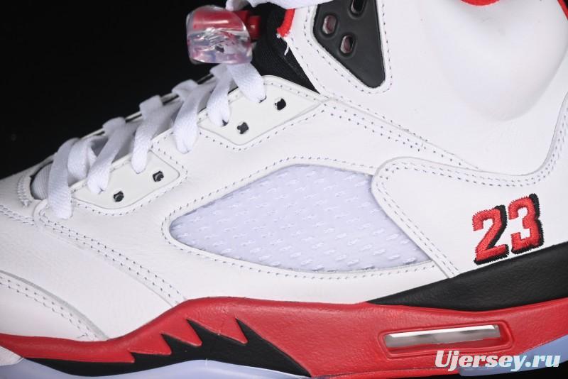 Nike Air Jordan 5 Retro Basketball Shoes Fire Red Black Tongue - HQ7978-101
