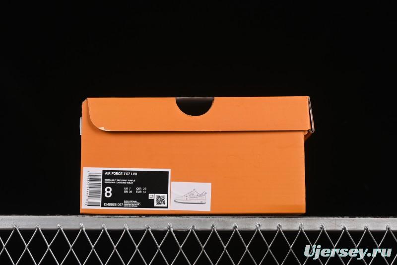 Nike Air Force 1 '07 Low LV Collaboration Grey Swoosh Drawstring Casual Sneakers - DM6868-067